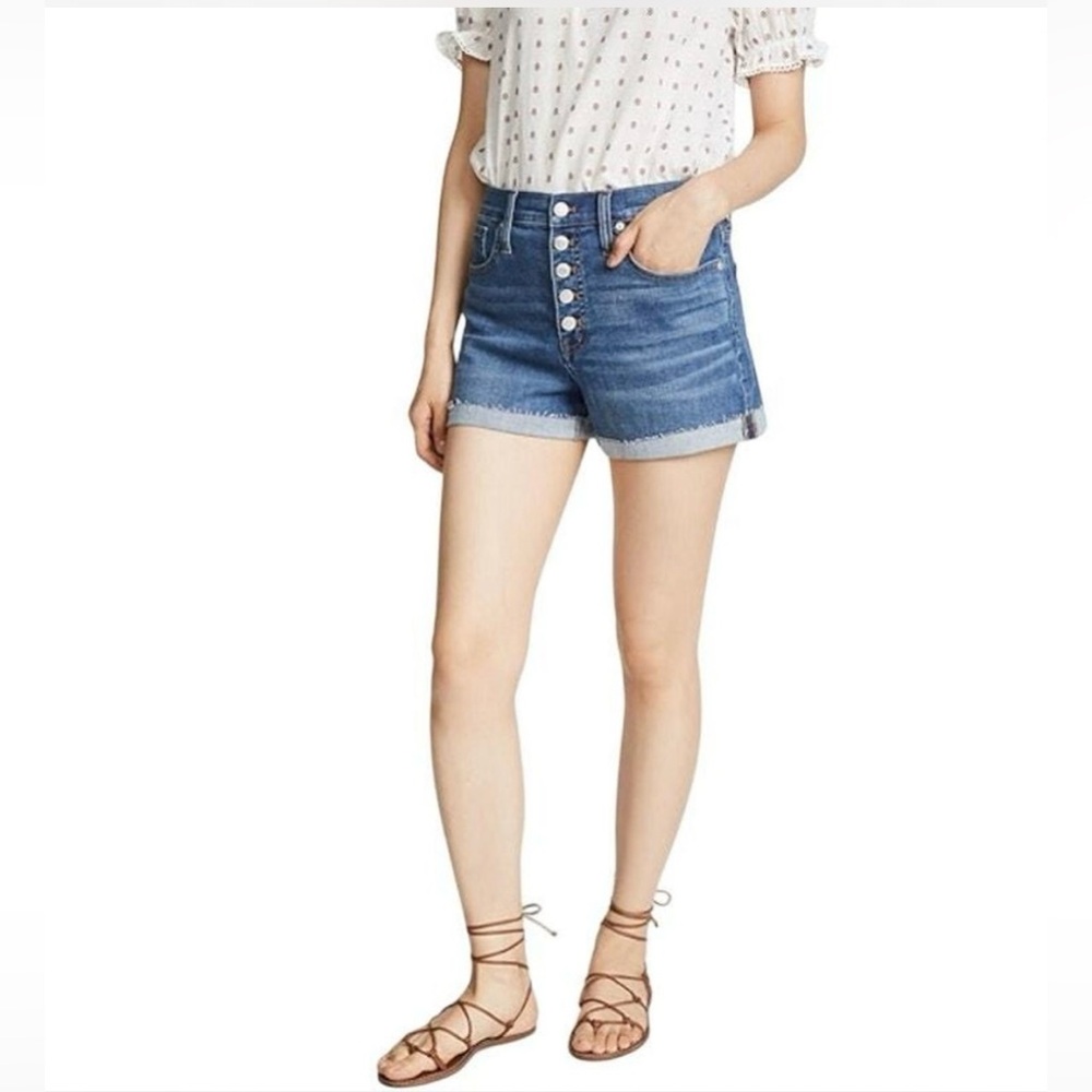 Madewell High Rise Denim Shorts In  Burke Wash
Button-Front Edition Size 27